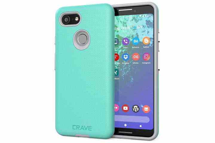 Mint and grey colored Crave DualGuard Protection Series Case for Google Pixel 3.