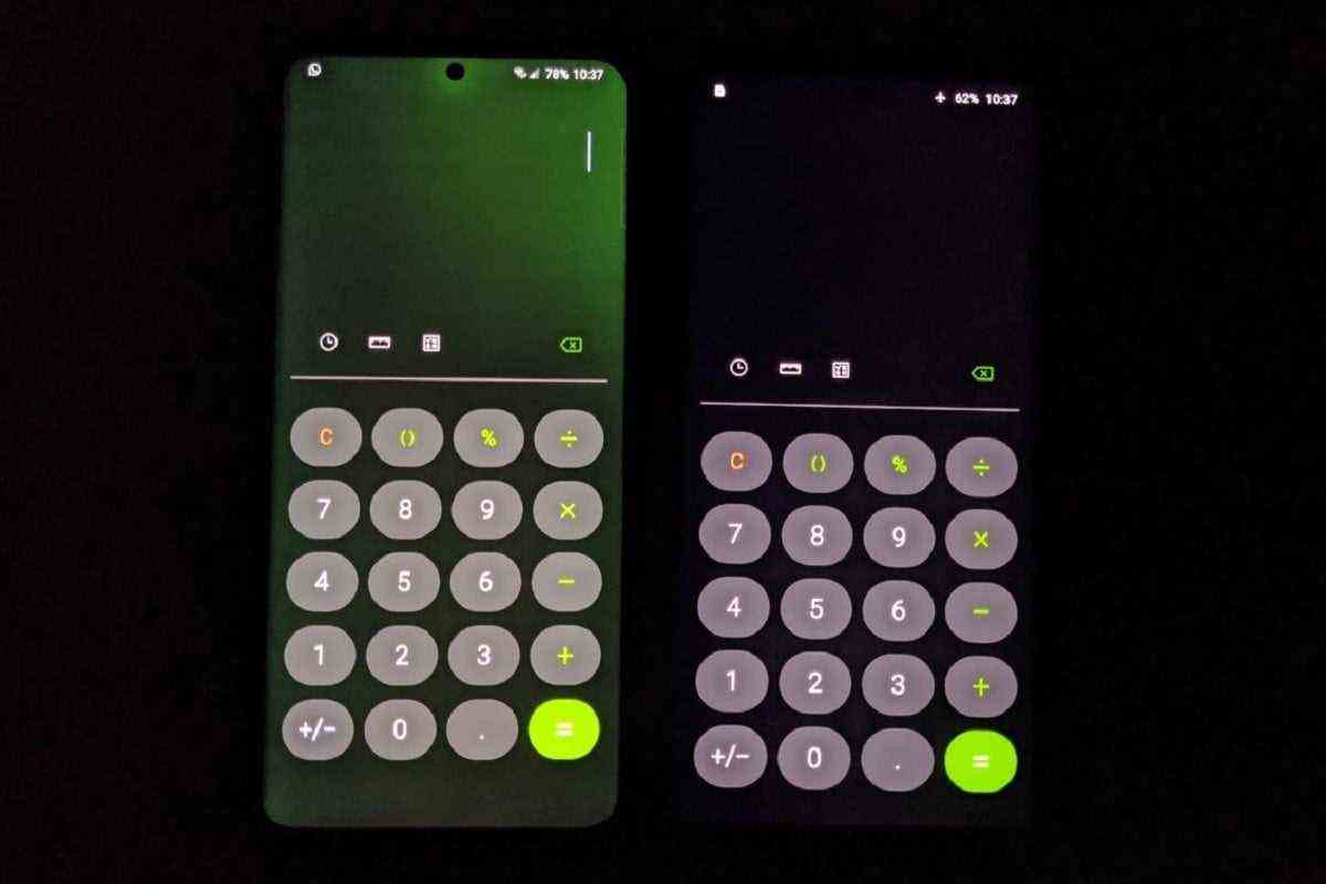 Grüner Farbton auf dem Samsung Galaxy S20 Ultra-Bildschirm