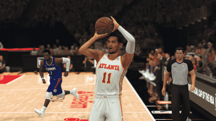 Trae Young in NBA 2K22.