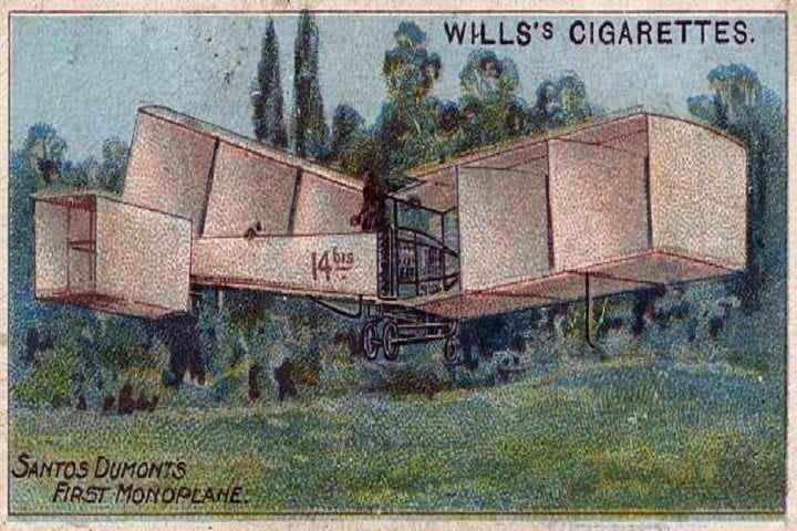 1910-Illustration des ersten Eindeckers von Santos Dumont.