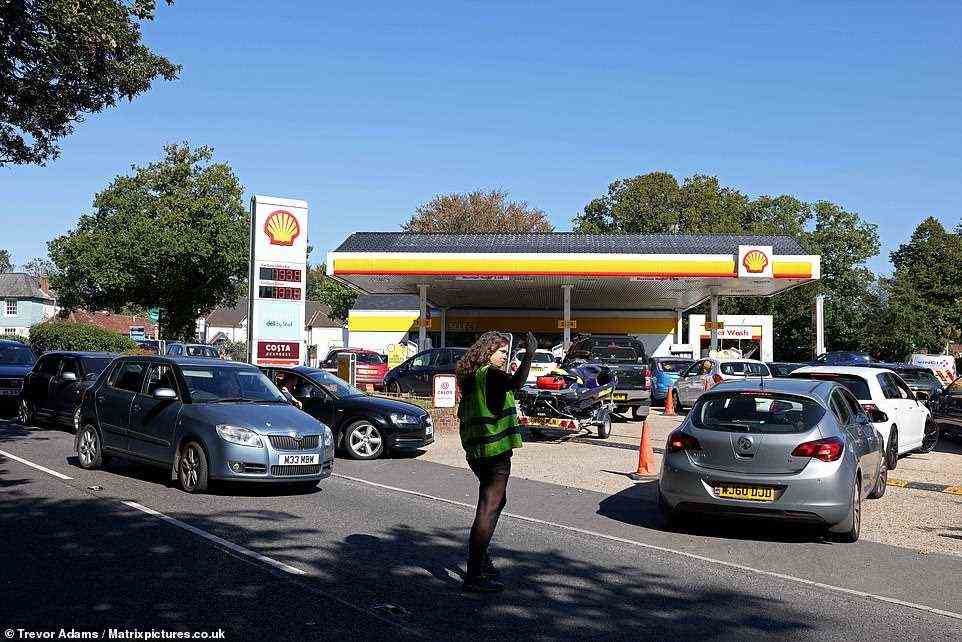 Parents on the school run could not get to the pumps, (pictured in Hampshire) while the elderly and traders were among the many thousands of motorists caught up in the frenzy