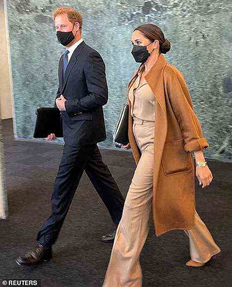 The couple were spotted leaving the UN building in NYC following the roughly hour-long meeting at the Manhattan offices