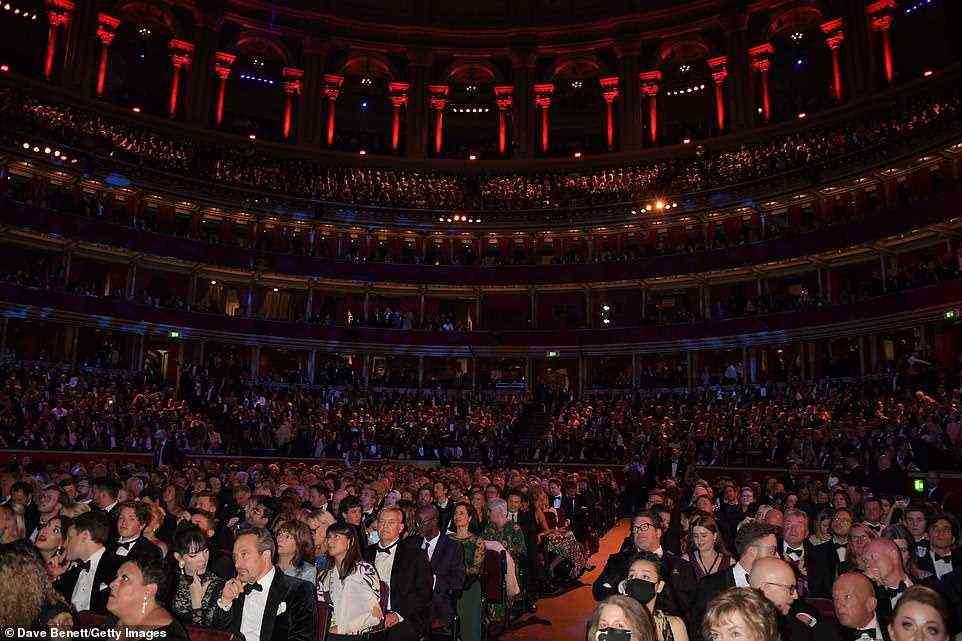 Quite a crowd: The Royal Albert Hall was packed with punters eager to watch the film