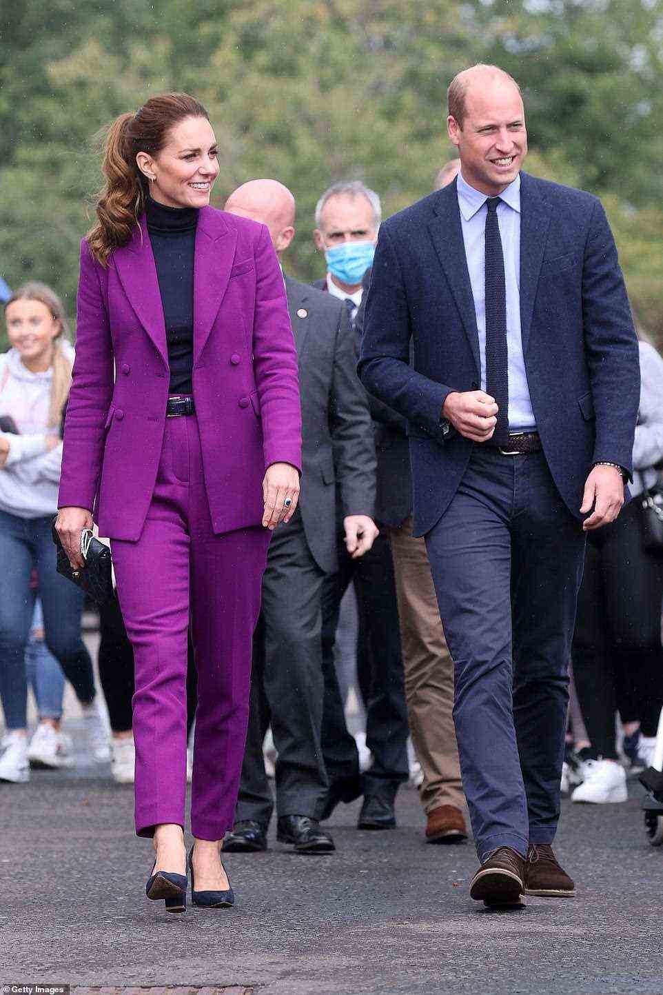 Der Herzog und die Herzogin strahlten, als sie heute über den Campus schritten, um sich während ihres königlichen Besuchs in Nordirland mit Krankenpflegestudenten zu treffen