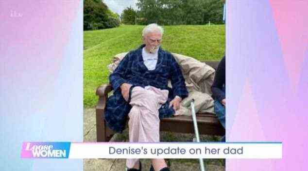 Journey: Denise has shared several updates on her father's health on Loose Women in recent months