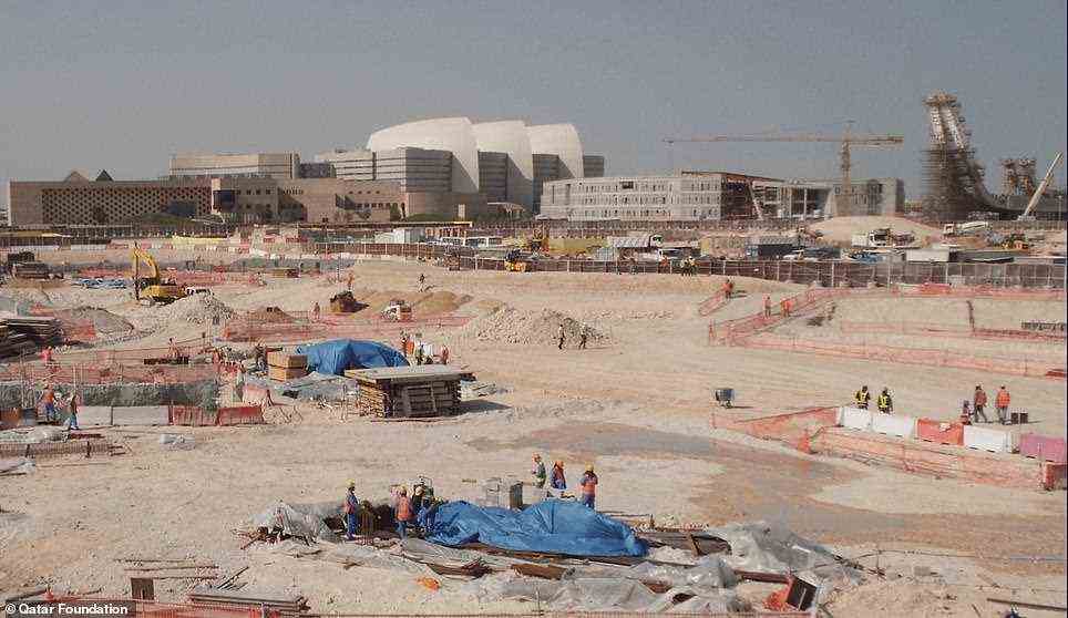 OXYGEN PARK: This photograph was taken in the early 2010s when Doha's Oxygen park was under construction. Sidra Hospital, designed by renowned Argentine-American architect Cesar Pelli, can be seen in the background