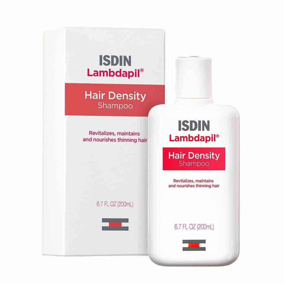 ISDIN Lambdapil Haarausfall-Shampoo auf weißem Hintergrund