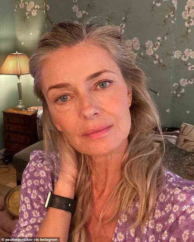 Candid: Paulina Porizkova, 54, shared a makeup-free selfie on Instagram Friday while continuing to show her support for Linda Evangelista, 56, whom she praised for her 'courage'