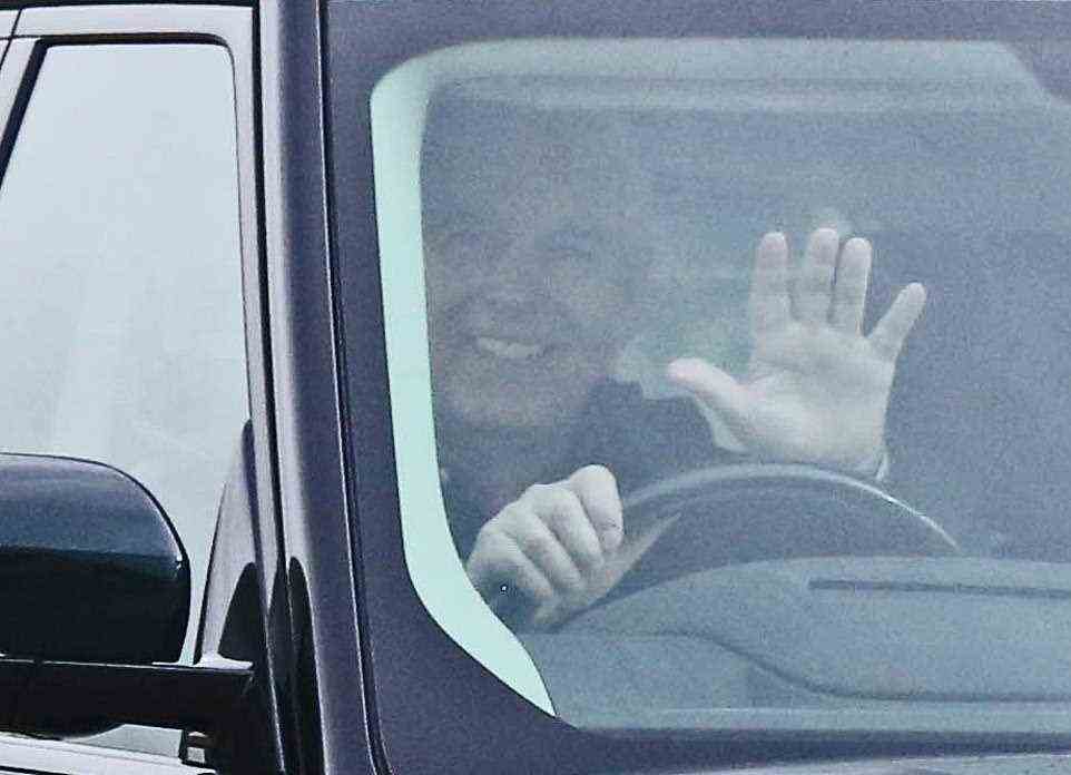 Prince Andrew, 61, was all smiles as he left Balmoral today, three weeks after fleeing to the Scottish estate