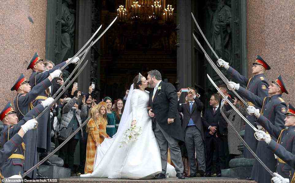 he wedding of Grand Duke George Mikhailovich of Russia, a descendant of the Romanov dynasty, and Rebecca (Victoria) Bettarini of Italy at St Isaac's Cathedral