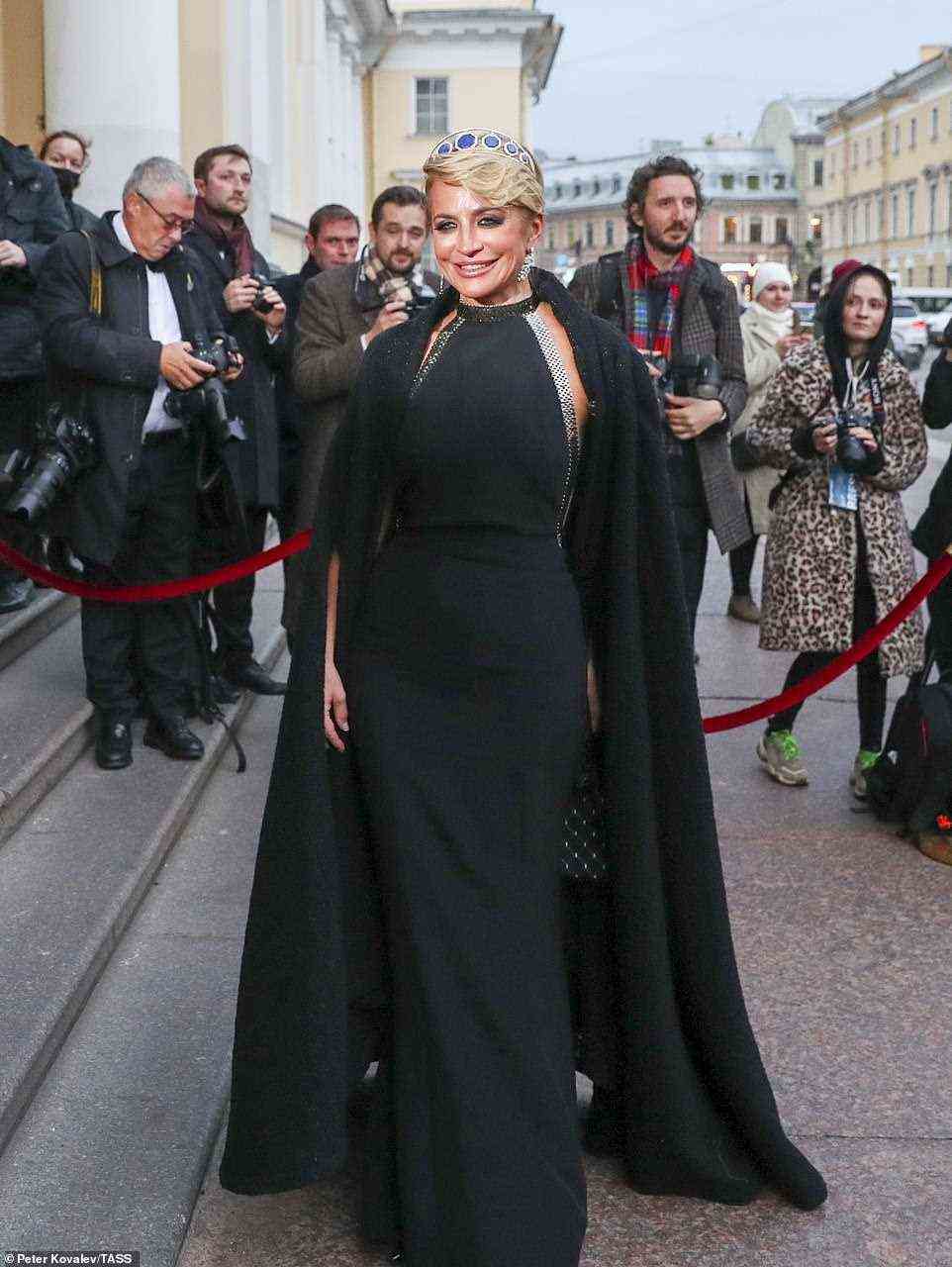 Viktoria Shelyagova is seen prior to a reception at the Russian Museum of Ethnography on October 1