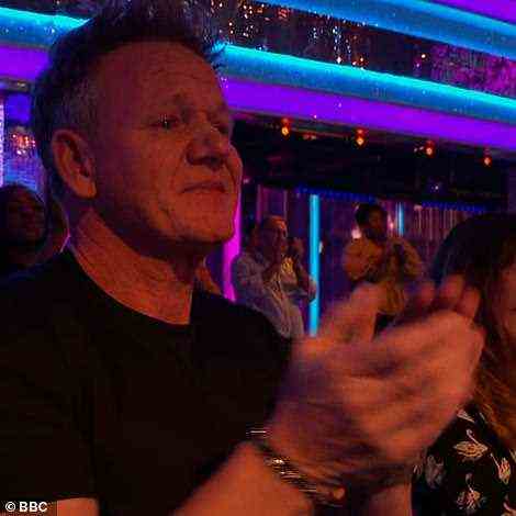 Emotional: Gordon couldn't help but cry as he watched his girl top the leaderboard during the second live show