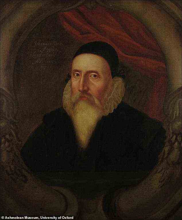 Unter den Gegenständen, die John Dee (um 1594, anonym) benutzte, um mit Engeln zu sprechen, war dieser Spiegel aus Obsidian