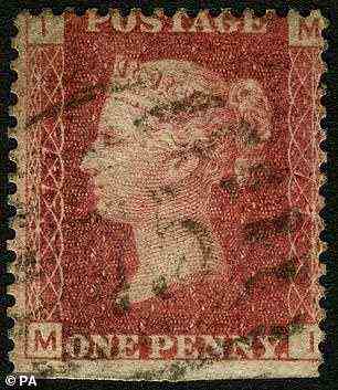 Ein Penny Red-Stempel