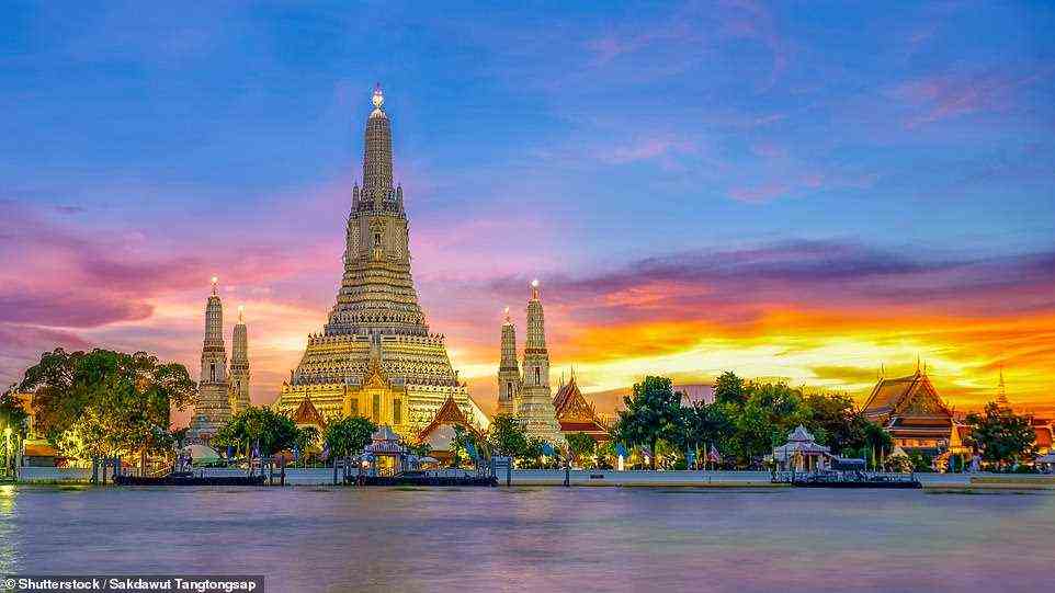 See the magnificent temples of Bangkok - such as the Wat Arun Temple, pictured - on a trip to Thailand