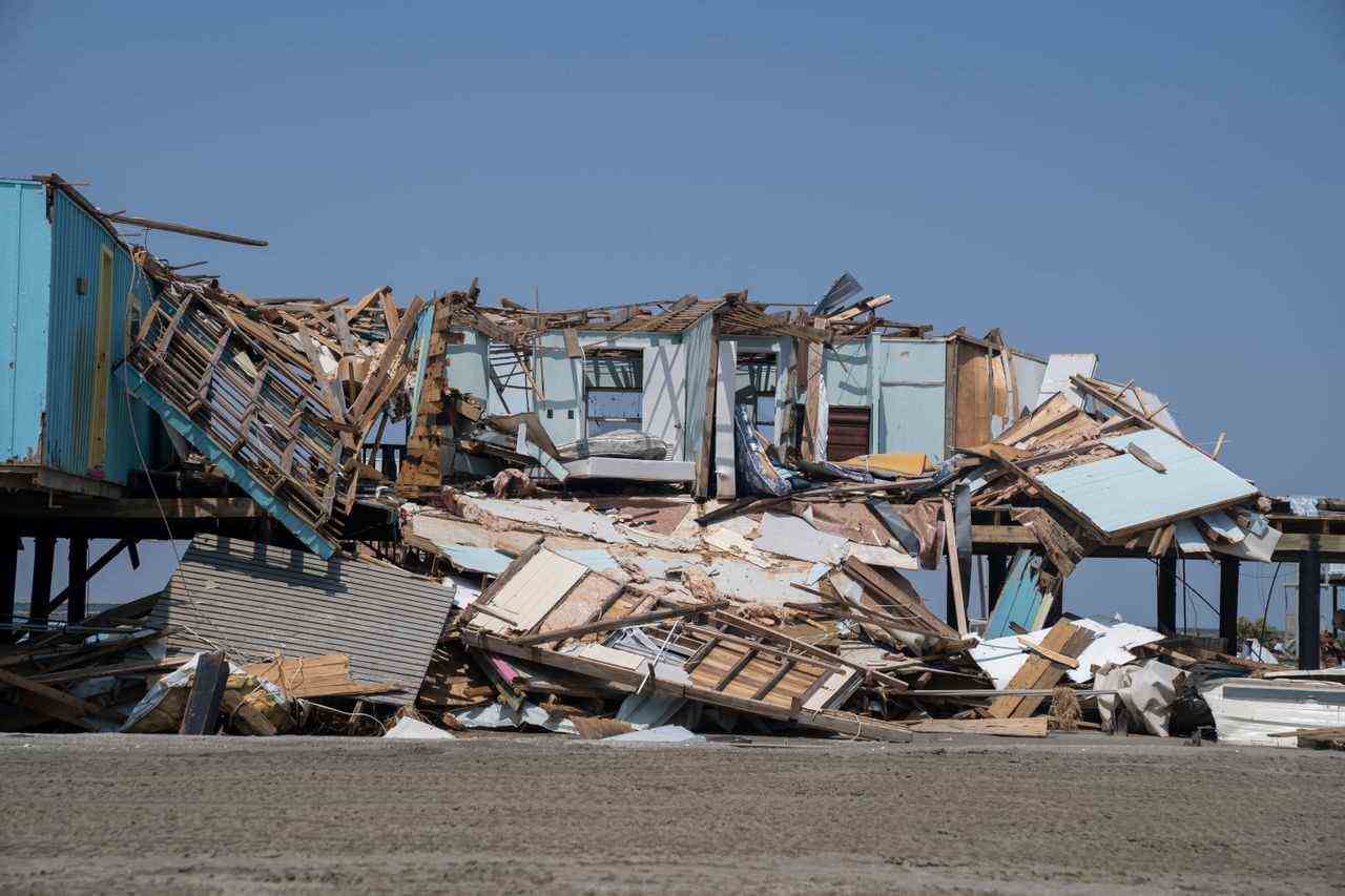The aftermath of Hurricane Ida on Grand Isle is seen on Sept. 9.