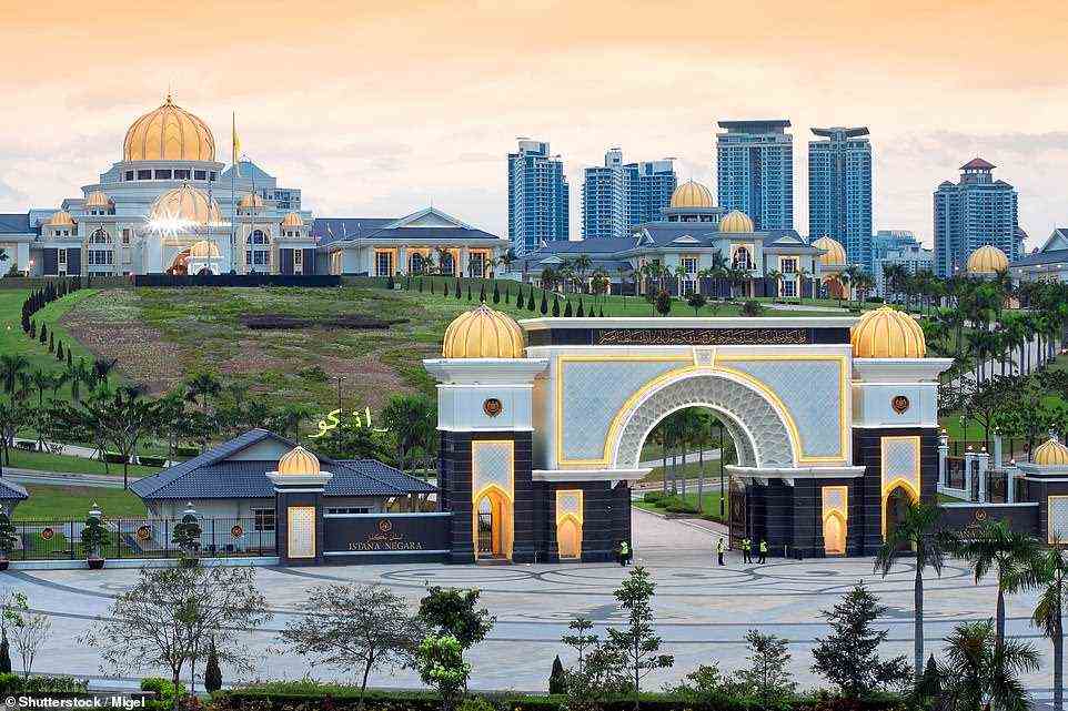 ROYAL PALACE ISTANA NEGARA, KUALA LUMPUR, MALAYSIA: The royal palace of Malaysia opened in 2011 and replaced an older version that is now open as a national museum. The building, which is not open to the public, features 22 golden domes and it cost RM 800m (£1.35m) to build