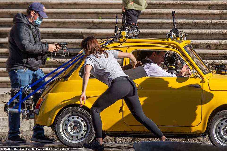 An old yellow Fiat is one of the stars of Mission Impossible 7, which is due out in 2022