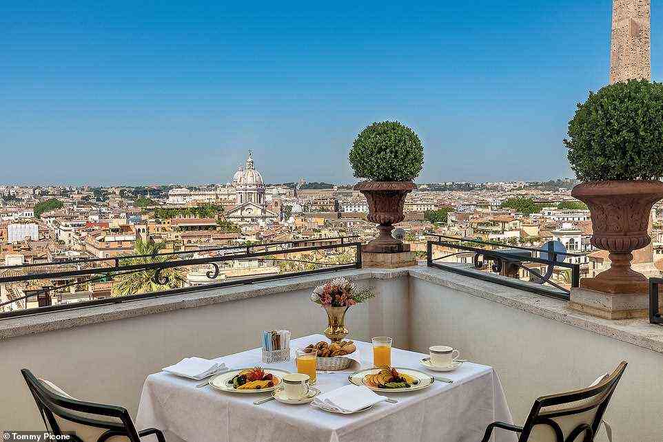 Hot property: Frank describes Hotel Hassler Roma, pictured, as 'magnificent'