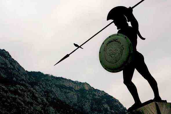 Die Statue von König Leonidas des antiken Sparta