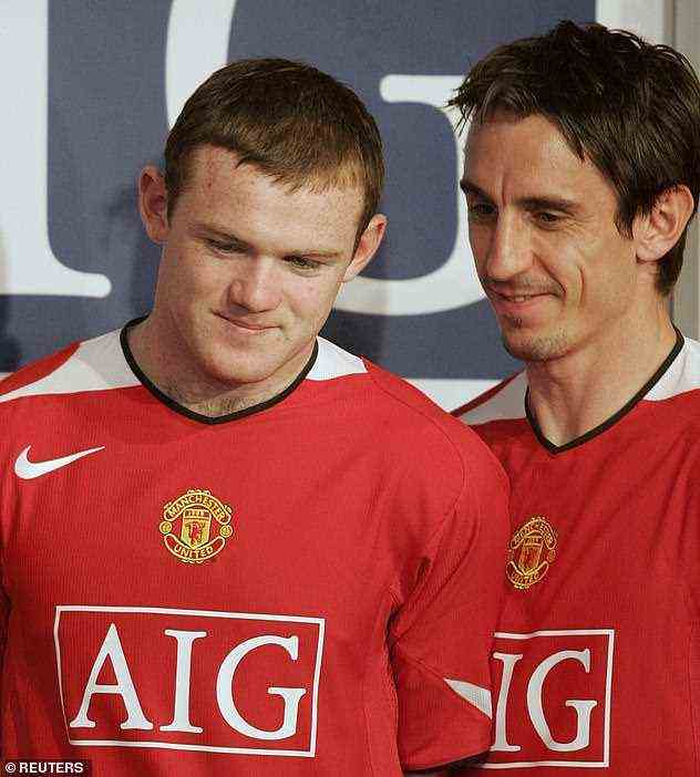 Wild kid: Former team-mate and captain Gary Neville (right) describes Rooney as a 'street kid'