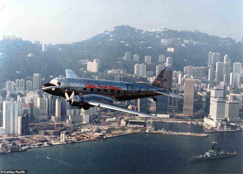 The original Betsy was restored and flown back to Hong Kong in 1986 (pictured) by Sir Adrian Swire, the airline group's then chairman. Betsy is now preserved as an exhibit at the Hong Kong Museum of Science & Technology