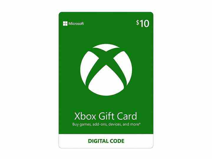 An Xbox gift card for .