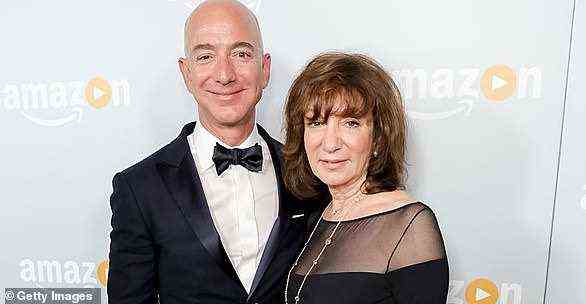 His mother, Jacklyn Bezos (pictured right), saved the home-made toys for 48 years and dug them out a week before the launch, prompting Bezos (left) to ask Shatner to take them with him into space, adding 'please don't judge me for the artwork. Thank you, Bill!'