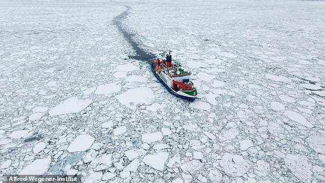 Selbst wenn die Industrienationen den CO2-Ausstoß drosseln, wird Eis, das jahrelang gefrieren muss, laut Forschern Mitte dieses Jahrhunderts der Vergangenheit angehören.  Im Bild: Das Forschungsschiff Polarstern driftet im arktischen Meereis