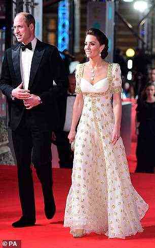 Die Herzogin von Cambridge begeisterte, als sie im Februar letzten Jahres bei den BAFTAs den roten Teppich betrat (