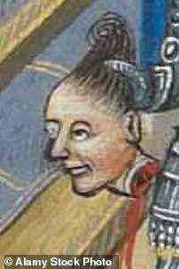 His severed head in 14th century painting of the aftermath of his defeat