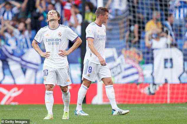Nicht viel besser lief es für Real Madrid, das gegen Espanyol eine Niederlage hinnehmen musste