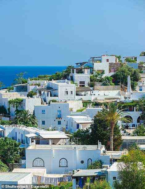 On Panarea, lines of white-washed buildings with freshly-painted blue doors and immaculate gardens dot the meandering streets leading down to the sea