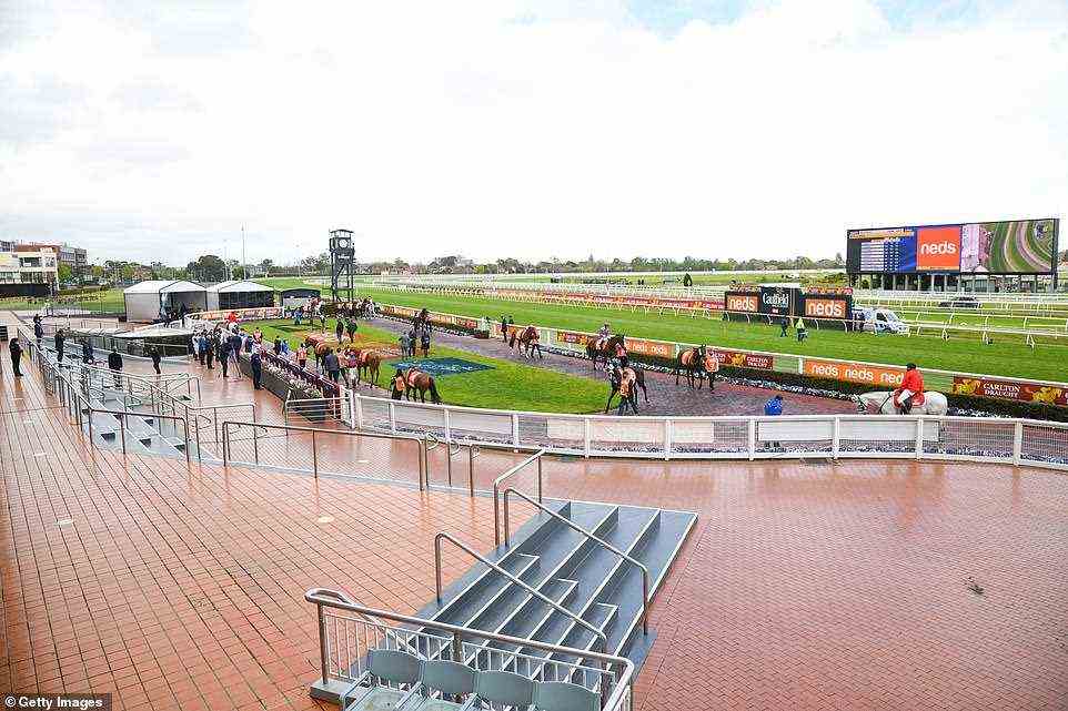 Massive crowds were nowhere to be seen in Melbourne as the Caulfield Cup kicked into gear with a near empty racecourse seen on Saturday
