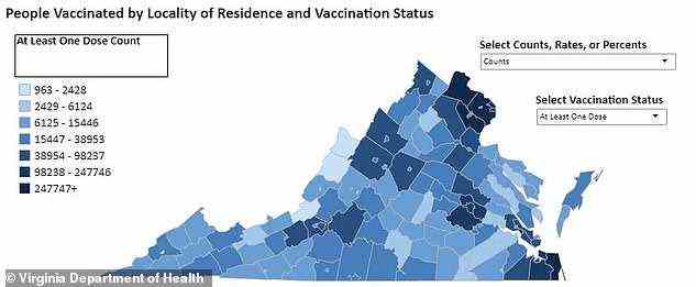 Stafford County, wo die Mitchems lebten, hat eine Impfrate, die unter dem Landesdurchschnitt liegt