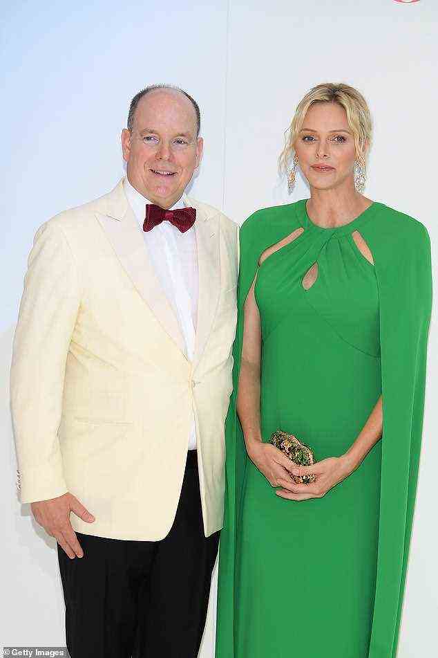 Glamorous: Princess Charlene, pictured attending the Red Cross Ball Gala in Monaco in July 2019 with Prince Albert