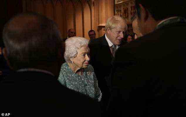 The Queen and the Prime Minister arrived at the event together and proceeded to greet the guests