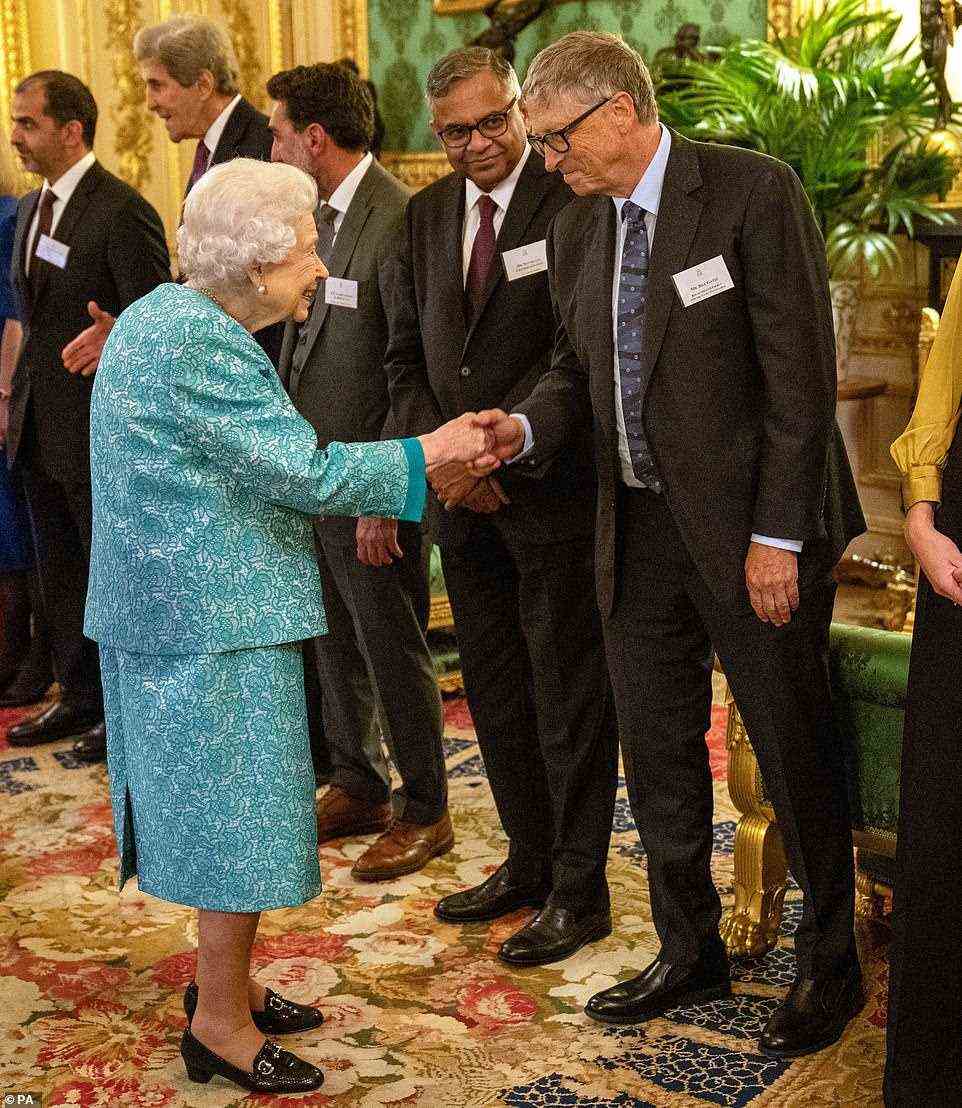 Microsoft co-founder Bill Gates was among the guests invited to the Queen's Berkshire home yesterday evening