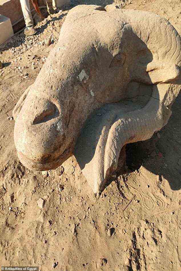Die Widderköpfe waren Teil größerer Statuen, bei denen es sich um Kreaturen handelte, die einer Sphinx ähnlich sahen
