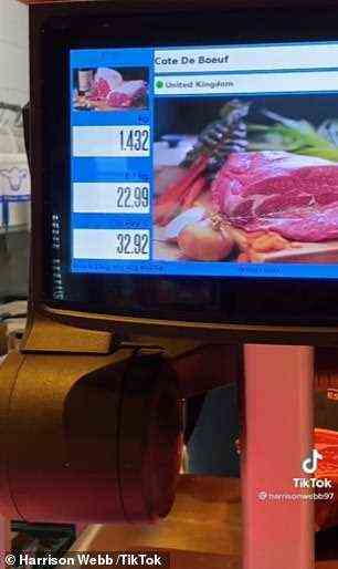 Harrison kaufte das Steak für 32,92 £ von seinem örtlichen Metzger