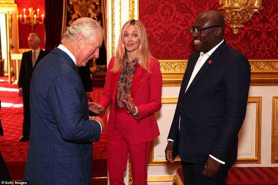 Prince of Wales, Fearne Cotton and Edward Enninful appeared to share a joke together as they were seen laughing