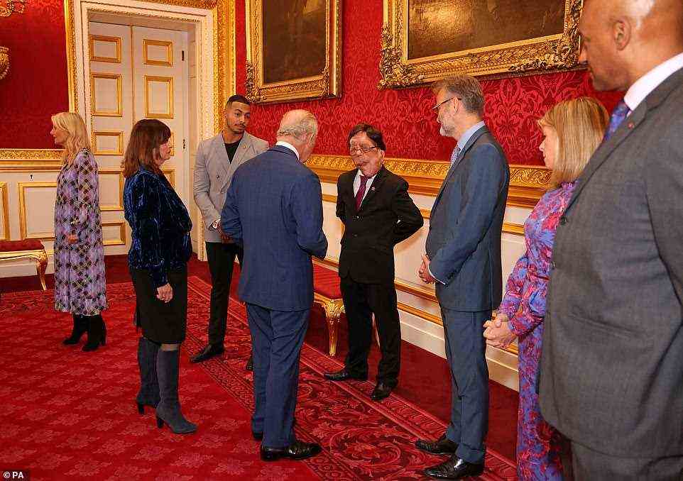 The Prince of Wales spoke with Tyler West, Adam Pearson, Hugh Dennis, Kate Garraway and Colin Salmon
