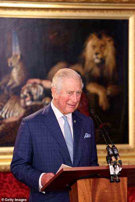 Prince Charles delivered a speech during the ceremony