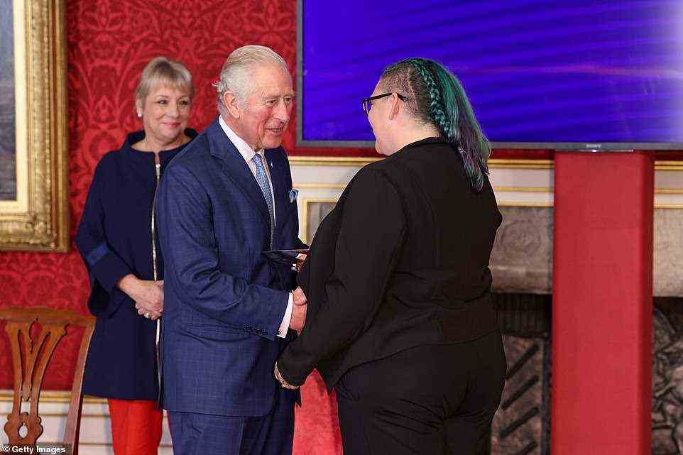 Winner Kristin Topping was delighted to be one of the very worthy winners and was seen shaking hands with Prince Charles