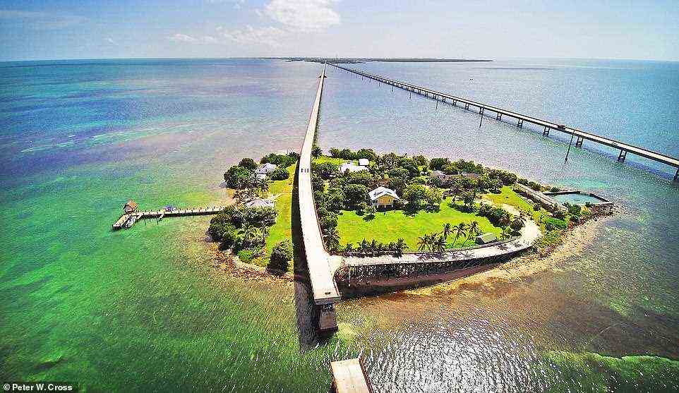 Film star: You might recognise Seven Mile Bridge, pictured, from action films such as True Lies and Licence To Kill