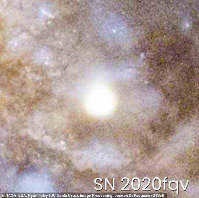 Die Supernova, bekannt als SN 2020fqv, ist 60 Millionen Lichtjahre von der Erde entfernt