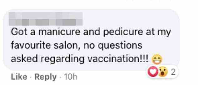 Die Anti-Vaxxer haben in den sozialen Medien mit ihren Heldentaten geprahlt und enthüllt, wie sie QR-Check-ins und Impfpasskontrollen im ganzen Staat übersprungen haben