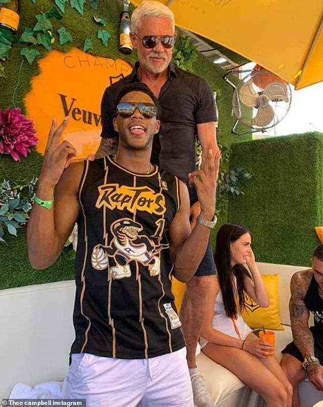 Ehemalige Freunde: Theo hatte kurz vor seinem Freak-Unfall im O Beach Ibiza mit Kumpels gefeiert, darunter Match Of The Day-Moderator Gary Linekers Bruder Wayne