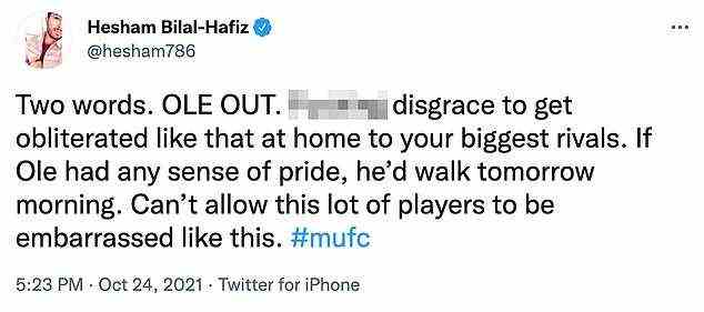 United-Fans in den sozialen Medien machten ihre Gefühle über die düstere Leistung ihres Teams deutlich