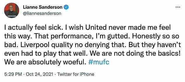 Die englische Nationalspielerin Lianne Sanderson kritisierte United als 